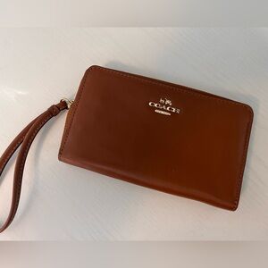 Coach Tan Leather Wristlet
